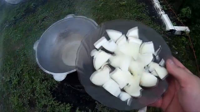 Говядина с овощами на костре. смотреть онлайн