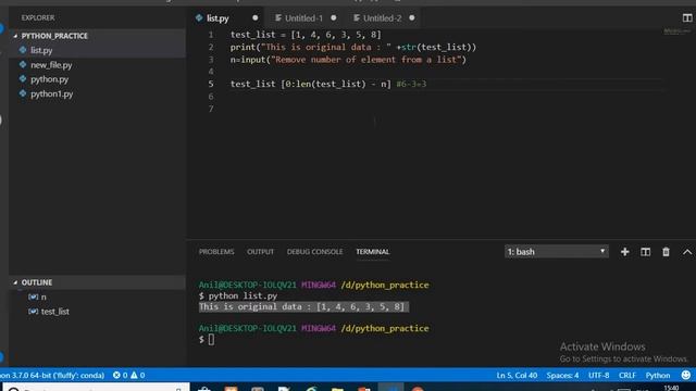 Remove Last Nth Elements from List In Python