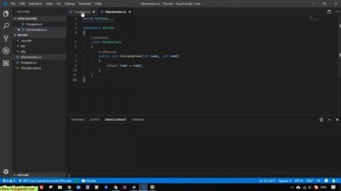 Adding new C# class file in Visual Studio Code