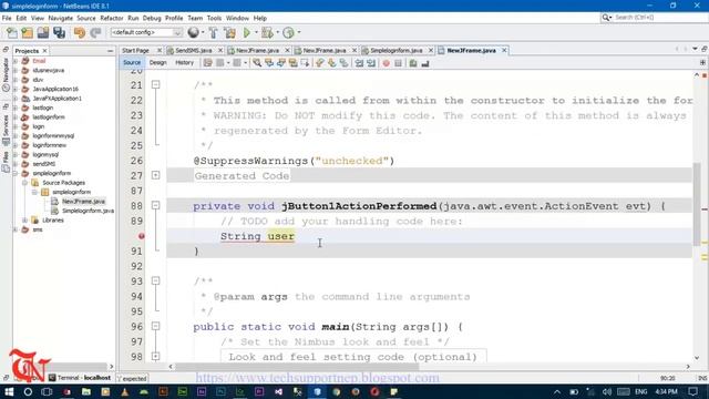 Create Simple Login Form in Java Without Connecting to Database[With Source Code]