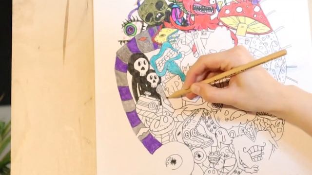 Дудлинг. Рисую картину по мотивам мультсериала "Битлджус"/ Beetlejuice смотреть онлайн