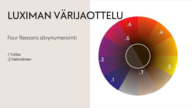 2. Four Reasons Luxima -hiusvärin väriperheet ja värijaottelu
