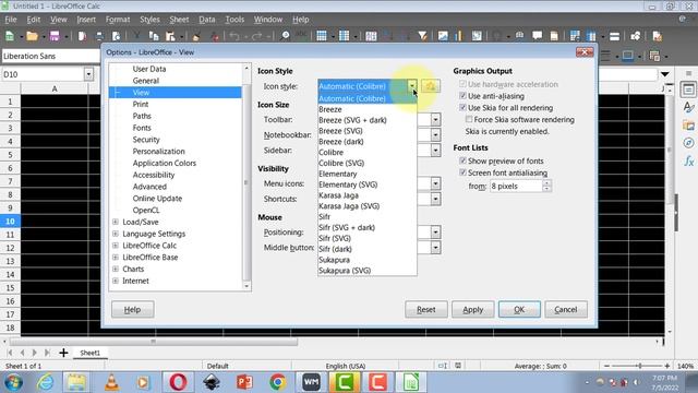 Change Theme In Libre Office Calc || How to Add Dark-Theme Friendly Icons to LibreOffice ??