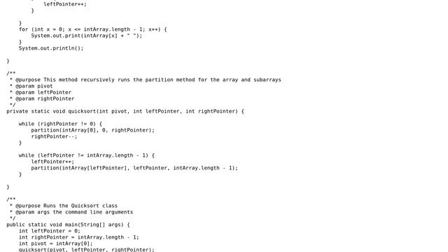 Code Review: Java Quicksort Algorithm