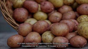 Жареная курица на сковороде с картошкой