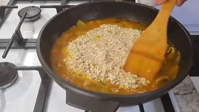 Овощной плов из зелёной гречки