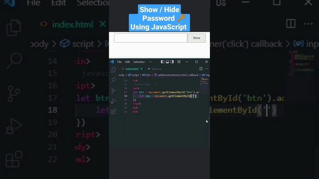 ? Show / Hide Password using JavaScript ?#javascript