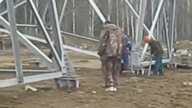 Установка опор ЛЭП У220 3+5 ПС Татаурово ПС Горячинская ПС Баргузин смотреть онлайн