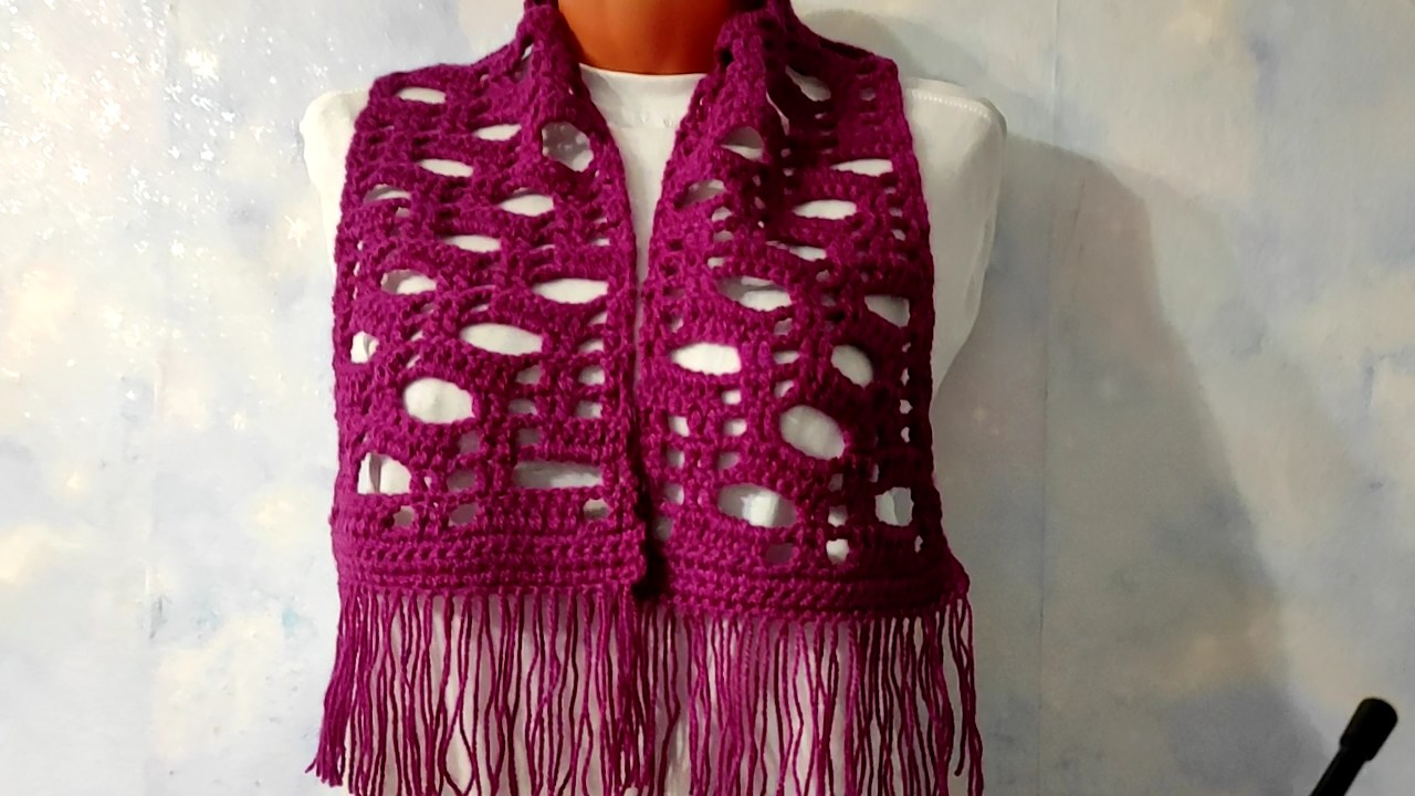 Шарф крючком. Шарфик крючком для начинающих..mp4 смотреть онлайн