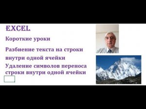 Перенос строки внутри ячейки Excel и замена символов переноса строки внутри ячейки