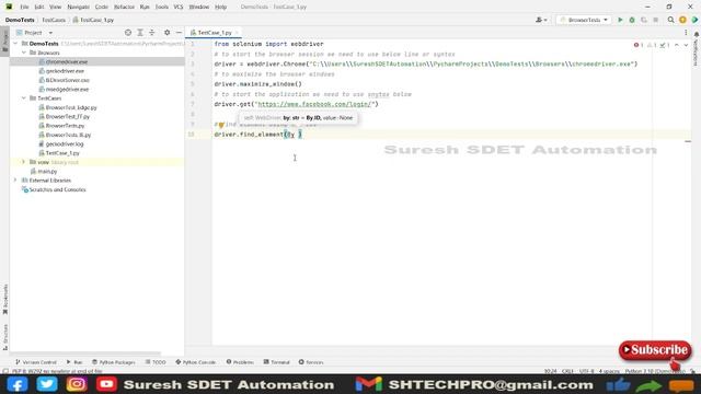 #8 Selenium With Python | How to Find Element by ID | How to pass data into form field with sendkey