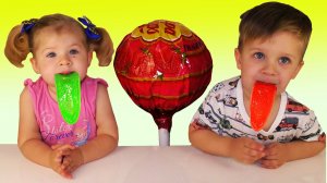 ✿ Большой ЧУПА ЧУПС Сюрприз! Giant Chuppa Chups Lollipops Candy Sweets Gummy Joker Tongue unboxing