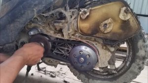 Грязевая кросовая резина ,на мопеде последствия ,  ремонт !