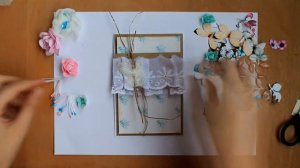 Скрапбукинг/ Открытка своими руками / Scrapbooking/ handmade card with flowers/Card step by step