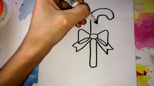 Как Рисовать Карамельную Трость ♥ How To Draw A Candy Cane ♥ Новогодние рисунки