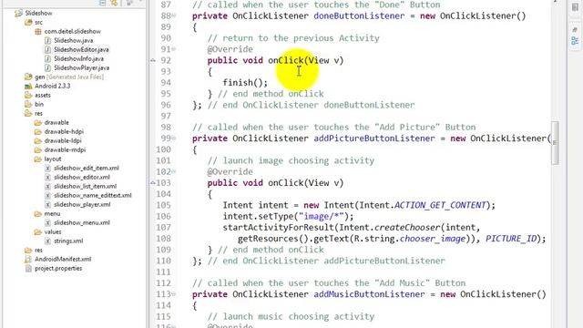lesson12 23 SlideshowEditor java Event listener for doneButton смотреть онлайн