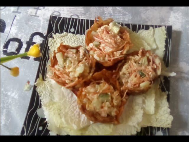 Сырные корзиночки с начинкой.