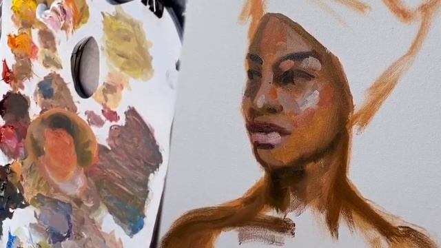 Как нарисовать негритянку маслом, как смешивать цвета, делюсь секретами работы с масляными красками