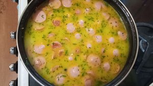 Сырный суп с сосисками
