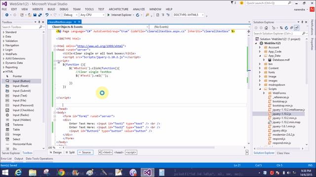 How to Reset single or all TextBoxes using JQuery смотреть онлайн