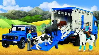 Машинки-помощники и куклы с фермы сбежали животные. Видео для детей.mp4 смотреть онлайн