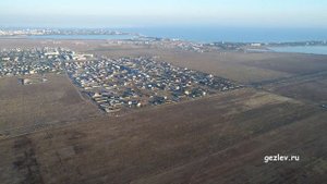 Село Уютное, Сакский район, Республика Крым. Вид с высоты птичьего полета.
