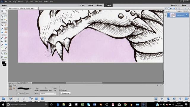 How to Clean up Artwork on Photoshop (Clone Stamp Tool) смотреть онлайн