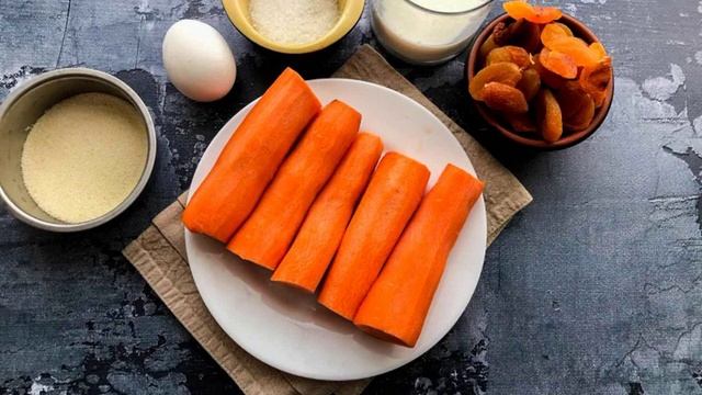 Морковная запеканка с курагой