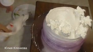 Белково  заварное украшение торта Торт с лилиями и тюльпанами Как украсить торт   Юлия Клочкова