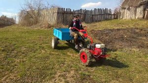 Мотоблок АГАТ на шинах КАМА-421. Приехали на участок