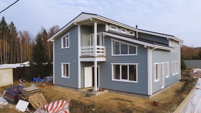 Каркасный дом со вторым светом. Обзор дома после строительства. смотреть онлайн