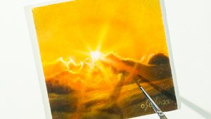 Как нарисовать чудесный закат и облака. Акриловая живопись. Пейзаж