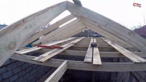 Четырёхскатная крыша / Вальмовая стропильная система / Гараж и баня (Часть-5)