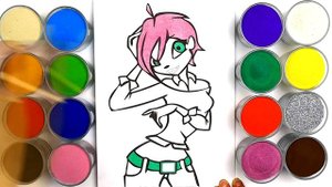 Феи Винкс, раскраска для детей. Рисование ПЕСКОМ. BabyBox art