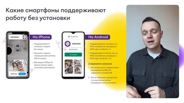 Какие смартфоны поддерживают работу без установки приложения