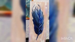Рисуем перо акрилом и поталью
