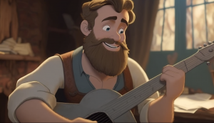 Чайф - Оранжевое настроение - нарисованный Нейросетью в стиле Мультфильмов Disney.