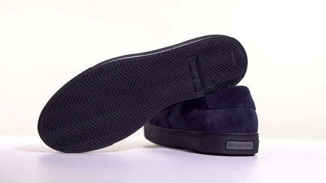 Мужские синие замшевые слипоны | Натуральная замша | Производство обуви смотреть онлайн