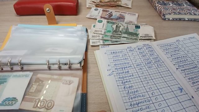 Первое распределение.  Бюджет по конвертам ?? #жизньвдеревне #системаконвертов