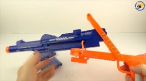 Игрушечный пистолет пулемет Скорпион и Детский Бластер арбалет Обзор игрушки