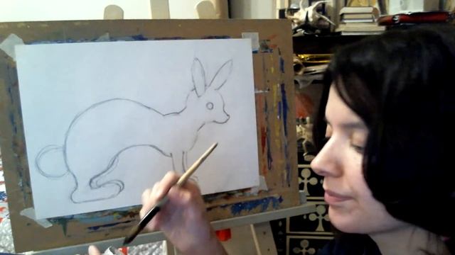 Рисуем зайца с детьми 5-6 лет