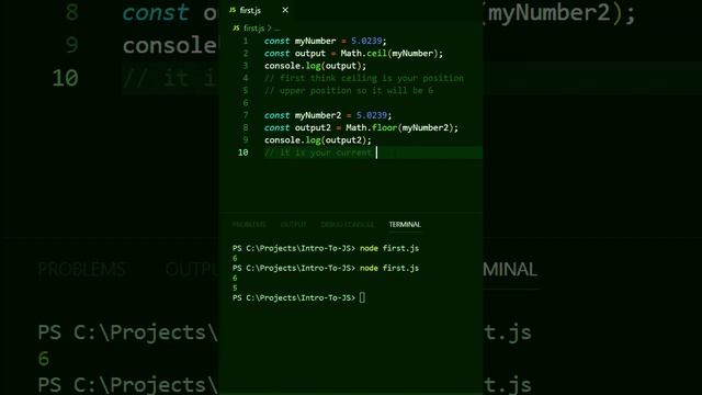 Math.ceil(), Math.floor(), Math.round() Best Example in JavaScript