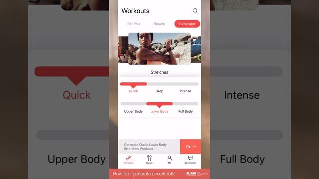 The Fitness App – How to generate a workout