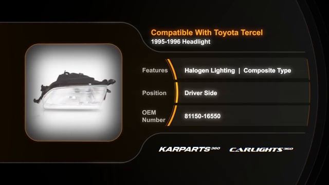For Toyota Tercel 1995 1996 Headlight Driver Side Clear Lens HalogenPartslink  TO2502111