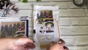 #212 Новогодняя машинка от Панны. От распаковки набора до готовой работы. (Такая летняя вышивка)