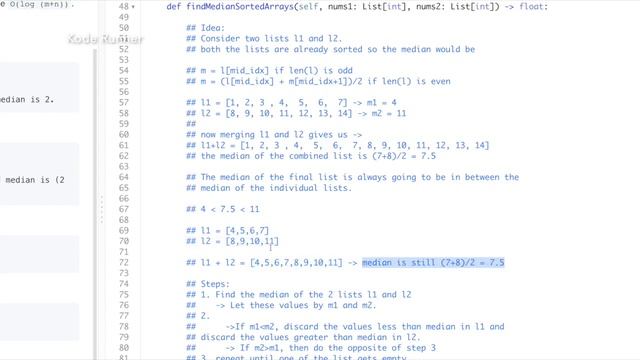 LeetCode Median of Two Sorted Arrays Problem #4 | Python Solution