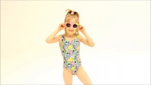 Слитный детский купальник в полоску с фруктами (71499988) КотМарКот