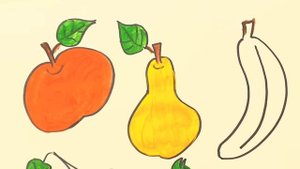 Рисуем фрукты для детей.Drawing and coloring fruits for kids.