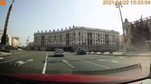 Минск. Площадь Победы. Круговое движение.