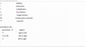 Simple mathematical operator and precedence order in tutorial-5 of python for absolute beginners